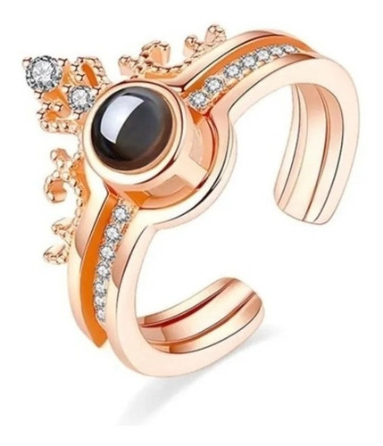 Anillo Te Amo 100 Idiomas Tipo Corona Cajita De Regalo