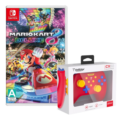 Mario Kart 8 Deluxe + Control Inalámbrico Nintendo Switch 