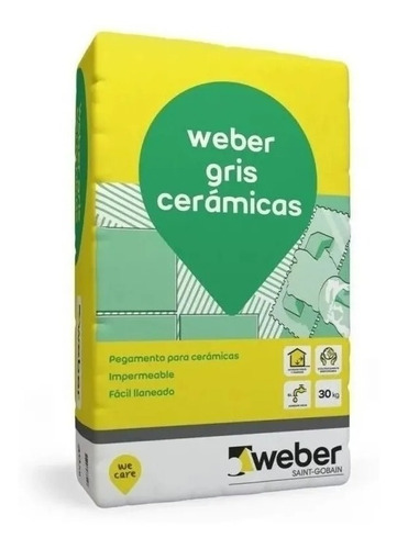 Pegamento Gris Cerámicas Weber 30kg Pared Piso Interior Ahor