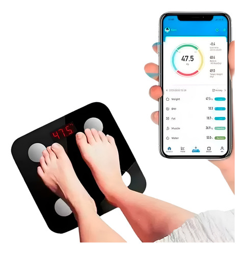 Balança Digital Bioimpedância Profissional 180kg Bluetooth Preto