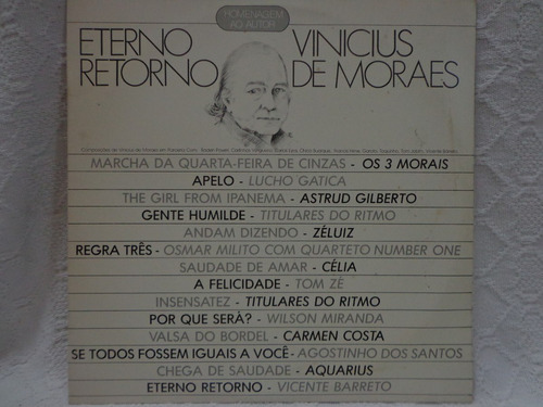 Lp Vinil-eterno Retorno-homenagem Ao Autor Vinicius De Morae
