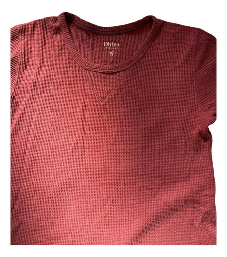 Remera Manga Larga 100% Algodón Divina Talle M Rosa Viejo (Usado)