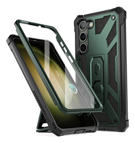 Funda Para Galaxy S23 Verde Con Protector Pantalla Soporte