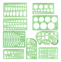 Comprar L 9 Plantillas De Dibujo Para Medir Reglas Geométricas De