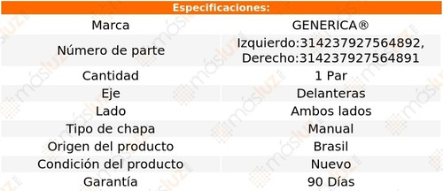 Kit Chapas Para Puertas Del Ford Ikon 01/07 Generica