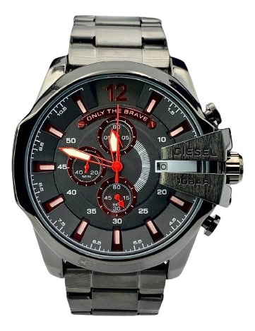 Reloj Masculino Diesel Negro/rojo À Prueba Dágua Con Caja