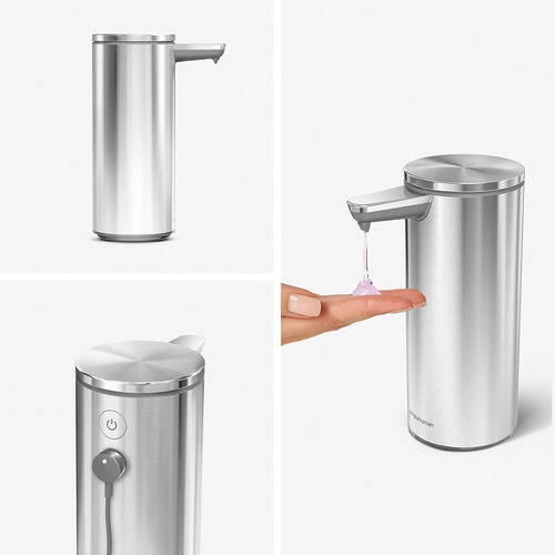 Dispensador Jabon Simplehuman Sin Contacto Acero Inoxidable Acero Inoxidable Cepillado