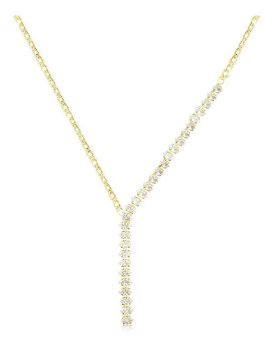 Colar Riviera Com Design De Gravata Folheado A Ouro 18k