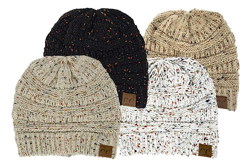 ~? Confetti Beanie 4-pack: Negro, Marfil, Avena, Latte