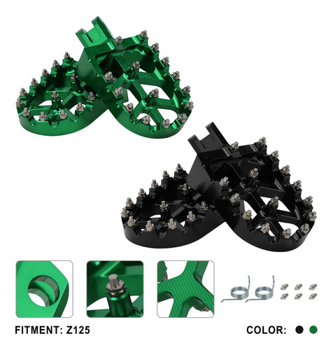 Estriberas Y Reposapiés Para Kawasaki Z125, Color Verde