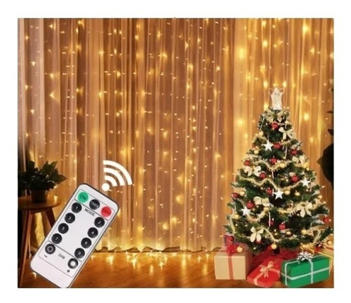 Imagen 2 de 10 de Luces Cortina Led Navideño Navidad De 3x3 Matrimonio Fiestas