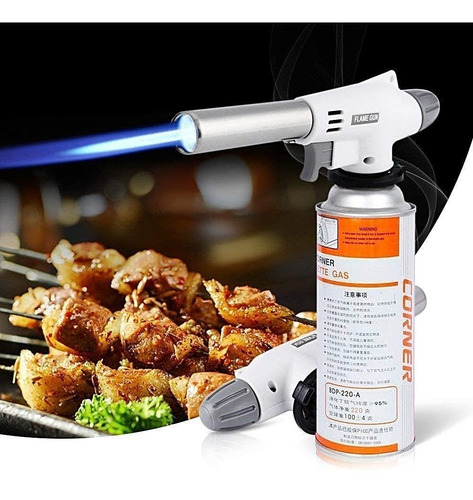 Imagen 2 de 10 de Pack Balanza De Acero Inox + Soplete Flambeador + Termometro