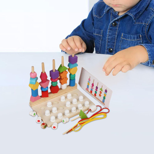 Juego De Juguetes De Secuenciación De Cuentas De Madera,