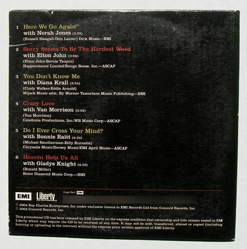 Ray Charles Duets Sampler Cd Sampler Mexicano 2004 (Usado)