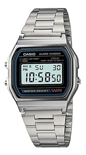 Imagen 1 de 6 de Reloj Casio Hombre Modelo A158wa-1df /relojería Violeta