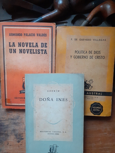 Lote 3 Libros: Francisco De Quevedo- Palacio Valdés - Azorín