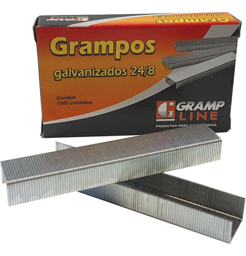 Grampo Para Grampeador 24/8 Galvanizado 1000 Grampos