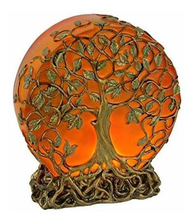 Lámpara De Mesa - Sunset Orange Tree Of Life Plug-in Small T