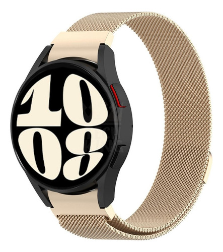 Pulseira Metálica Magnética Curvada Para Watch6 40mm Cor Ouro Velho