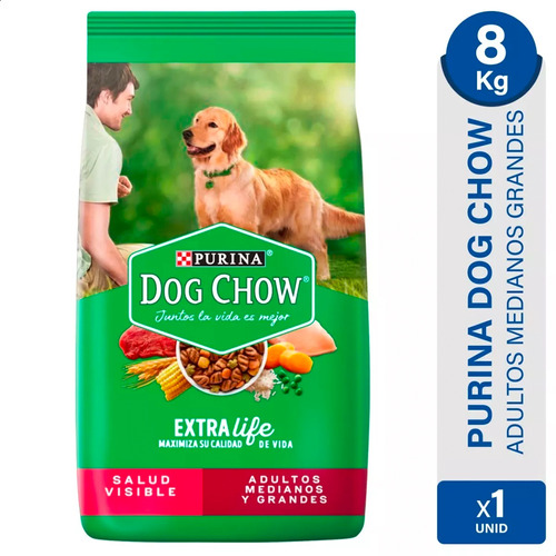 Alimento Perro Dog Chow Salud Visible Adulto Mediano Gde 8kg