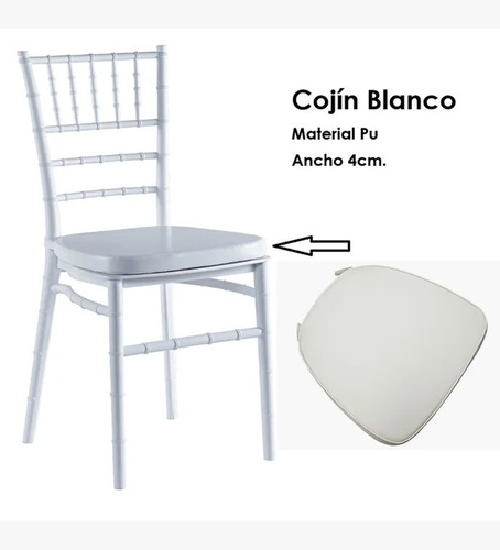 Cojín Blanco Para Silla De Eventos Chiavari Tiffany