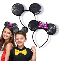 Comprar 2 Diademas Lentejuela Orejas Ratón Mimi Fucsia Mickey Fiesta