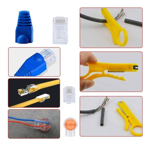Kit Herramientas Cableado Redes Utp Lan Probador Tester Rj45