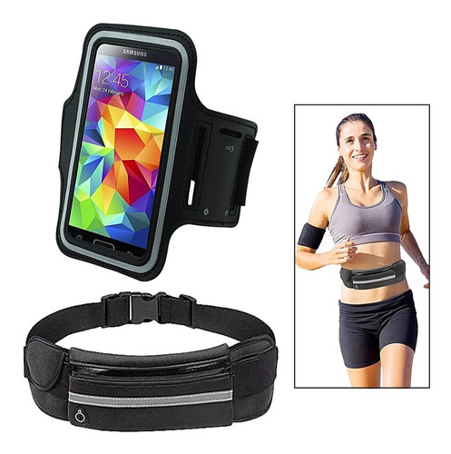 Kit Funda De Brazo P Celular + Cangurera Deportiva Correr