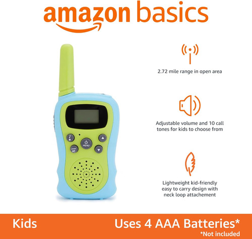 Amazon Basics Kids Walkie Talkie Set, Set De Extensión De...
