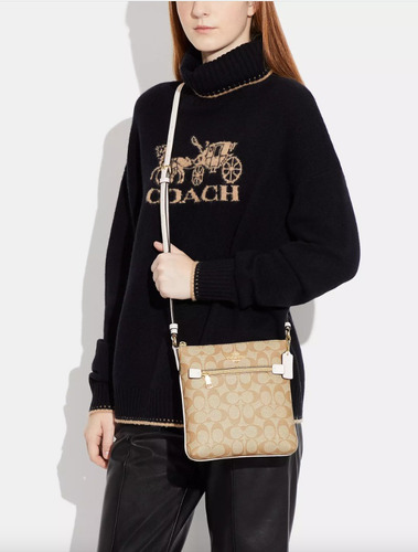 Bolsa Coach. Mini Rowan File Beige/crema. 100% Original