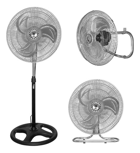Ventilador 3 En 1 Aspas De Metal High Power Vp-1855 Negro Negro Metal 3