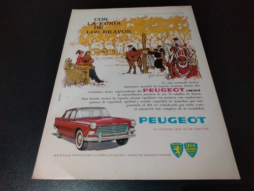 (pa471) Publicidad Clipping Peugeot 404 * 1964