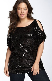 blusas de paete para festa plus size