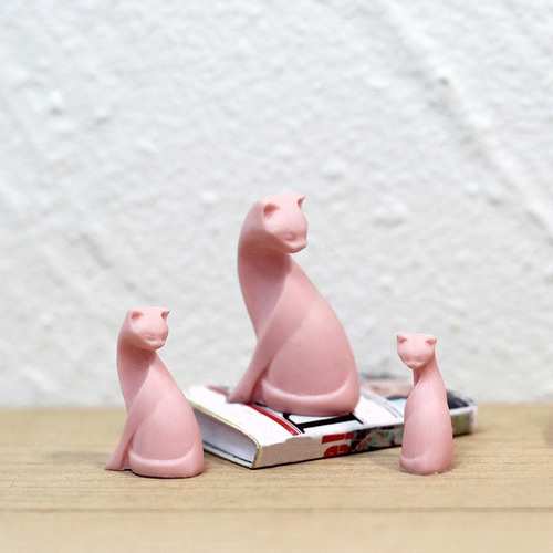 2 Figuras De Gato Bonitas Para Casa De Muñecas A Escala