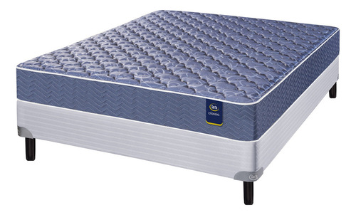 Sommier Y Colchon Queen (150x190) Serta Owen Resorte Color Gris