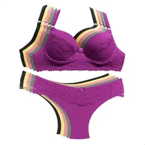 Comprar Lingerie Kit 5 Conjuntos Calcinha Sutiã Com Bojo Atacado