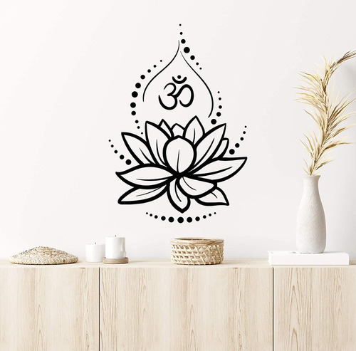 Imagen 1 de 3 de Flor De Loto Diseño Adhesivo Decoración Vinilo Deco