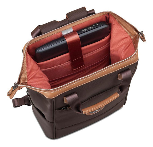 Mochila Tote Portanotebook 1 Cpt. Delsey Chatelet Air 2.0 Color Marrón