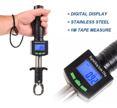Alicate De Contenção Balança Digital Até 25kg Trena 1 Metro