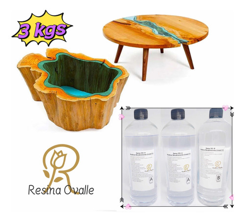 Resina Epoxica Ultra Transparente Para Joya Mesa De Río Ex.