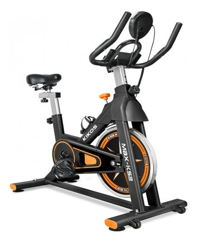 Bicicleta ergométrica Kikos Max-Ks2 para spinning cor preto e laranja