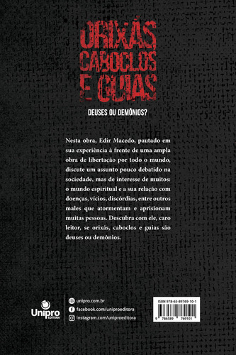 Orixás, caboclos y guías: ¿dioses o demonios? , de Macedo, Edir. Editorial Unipro Editora Ltda, Unipro Editora, tapa blanda en portugués, 2019