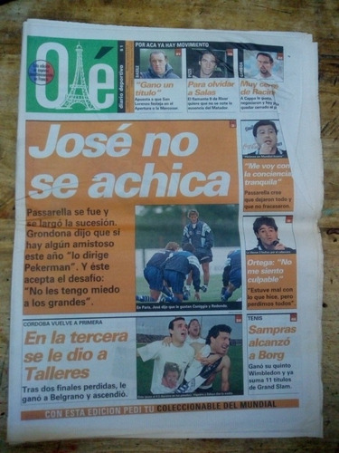 Ole Diario Deportivo Lunes 6 De Julio 1998