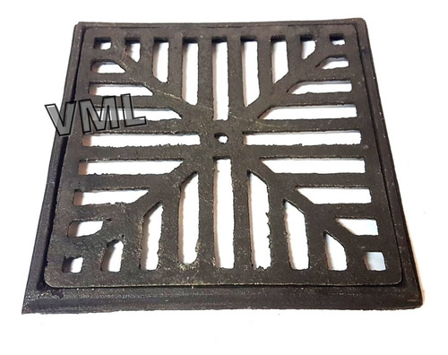 Reja Rejilla Hierro Fundido Con Marco 20x20 Cm Piso Patio