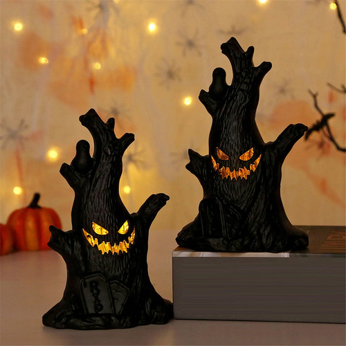 4pcs Halloween Ghost Tree Led Glow Ghost Lights Horrific Atm