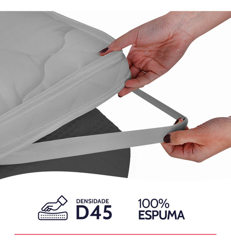 Pillow Top King Espuma D45 Firme 193x203x5cm - Bf Colchões Cor Branco Desenho do tecido Liso