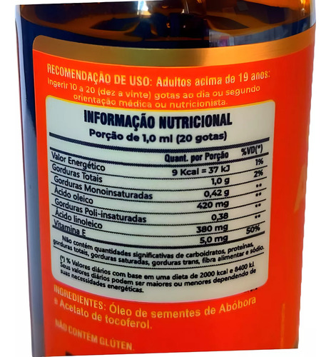 Kit 3 Óleo De Semente De Abóbora Em Gotas 100% Pura -melfort