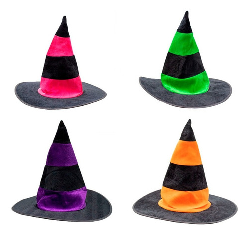 Sombrero De Bruja Líneas Halloween Disfraz Niña