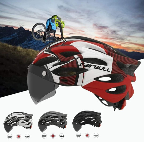 Casco Para Ciclistas. Marc Cairbull. Con Visera, Lente Y Luz