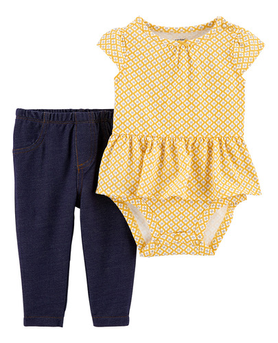 Carters Set 2 Piezas Body Con Volado Pantalon